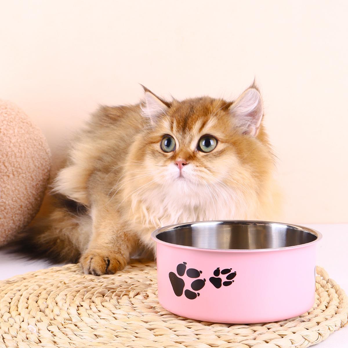 Cross-Border Hot Stainless Steel Dog Bowl Anti-Tumble Cat Bowl Large Dog Pet Bowl Large Capacity Dog Rice Bowl Dog Dinner Plate