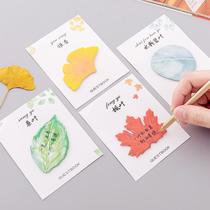 creative simulated leaves sticky notes fresh tear-off note pad for students sticky note notes note sticker message sticker
