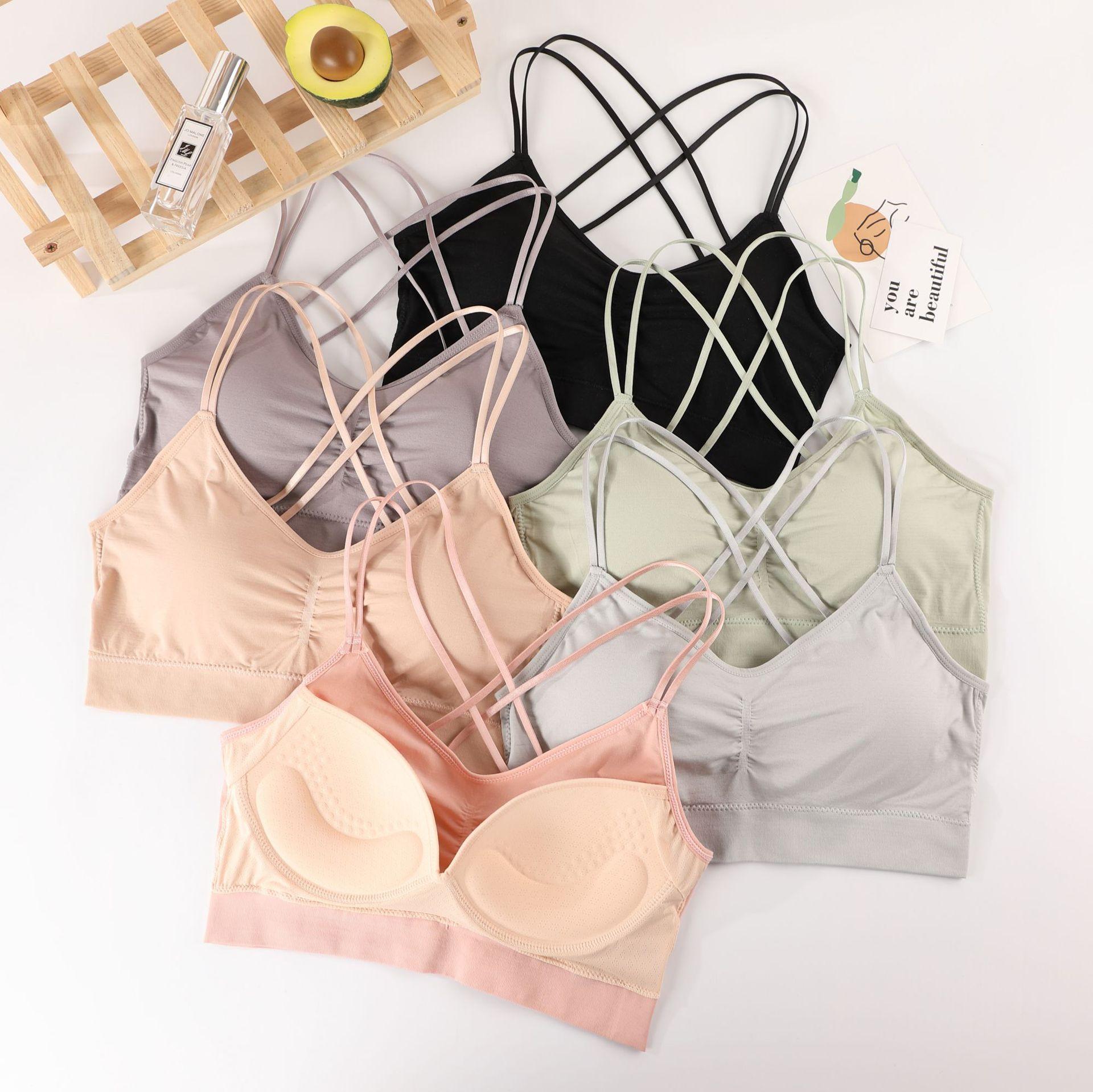 chest pad integrated tex beauty ba camisole push up non-steel ring anti-exposure underwear wrapped chest fixed cup