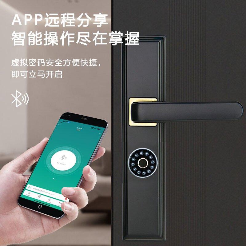 fingerprint lock password lock graffiti wifi wooden door fingerprint lock pass lock ttlock office apartment lock Application Scenario