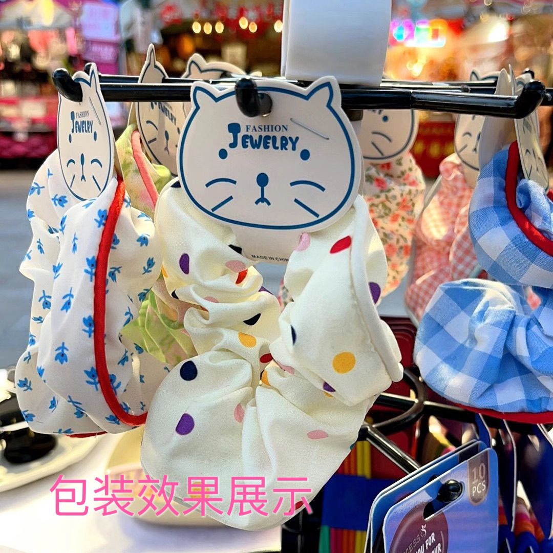 6*11厘米纸卡 甜美可爱猫咪对折发绳卡纸发饰包装卡片吊牌饰品包装卡片耳饰包装盒包装盒饰品详情图2