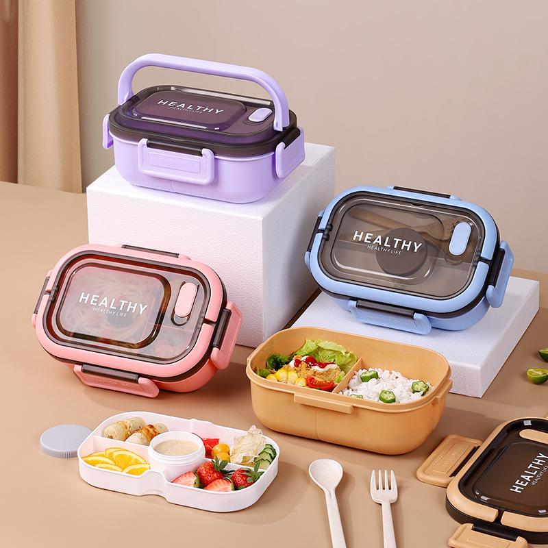 cartoon cute bento box large capacity airtight compartment meal box with lid student office worker portable meal lunch box