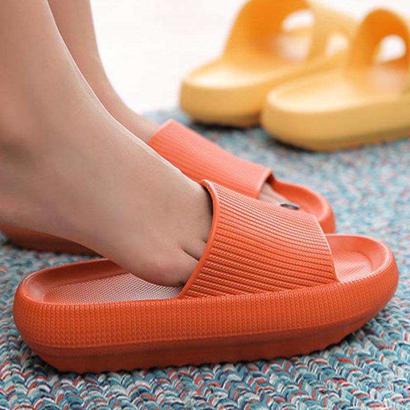 4cm thick bottom sandals women's summer new couple rubber and plastic indoor home shit feeling eva men's sandals shoes