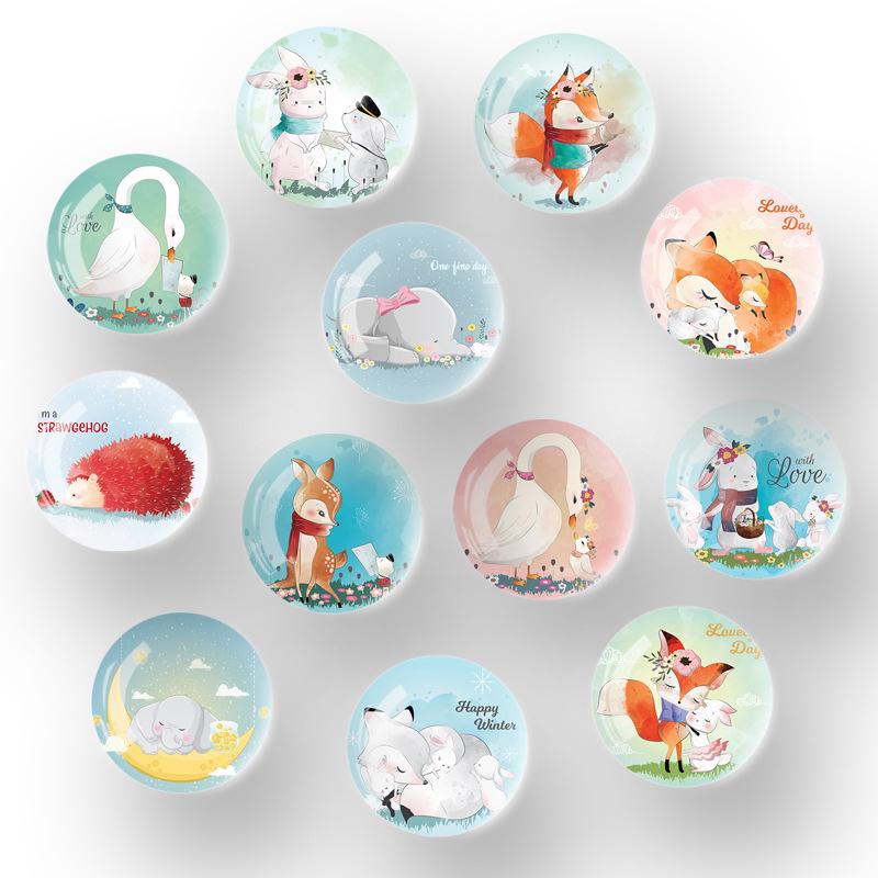 factory direct sale cartoon animal crystal glass fridge magnet whiteboard sticker magnetic sticker photo customization