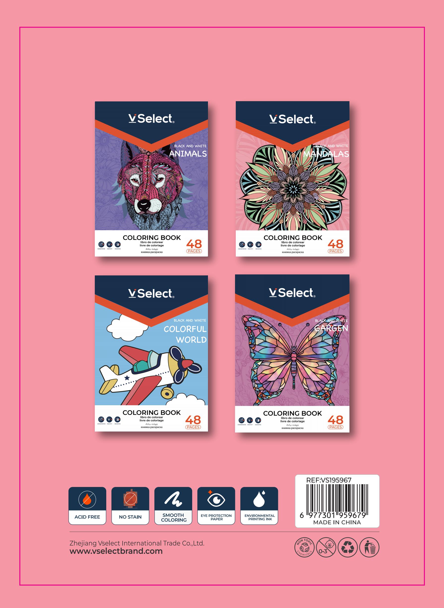 Coloring book in black and white, 48 pages of advanced age - Mandala for foreign trade, minimum order quantity: one box details Picture