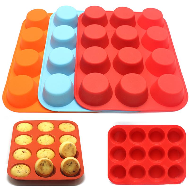 cake silicone mold easily removable mold baking tool 12-piece round edible silicon cake mold factory in stock