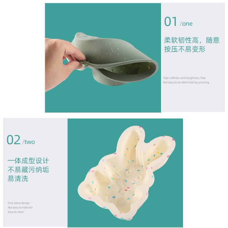 New Easter Dinosaur Egg Rabbit Baking Cake Plate Mold High Temperature Resistant DIY Tool Silicone Cake Mold details Picture