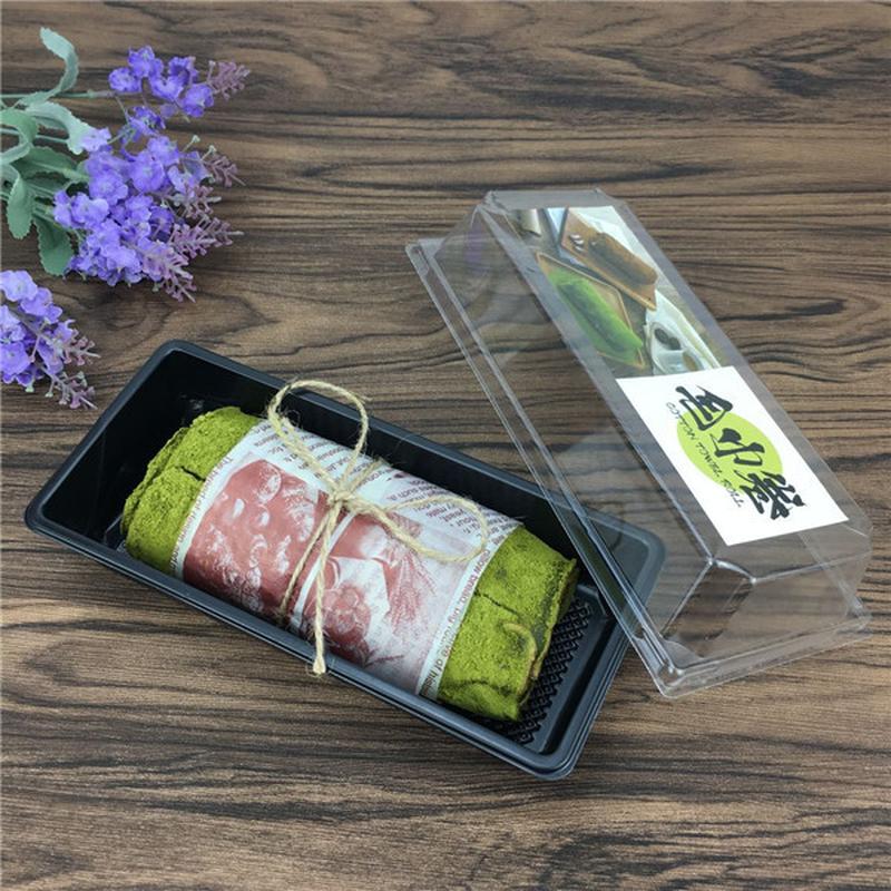 towel roll cake box chocolate covered croissant box multi-layer matcha rectangular plastic box small cake box transparent cake box