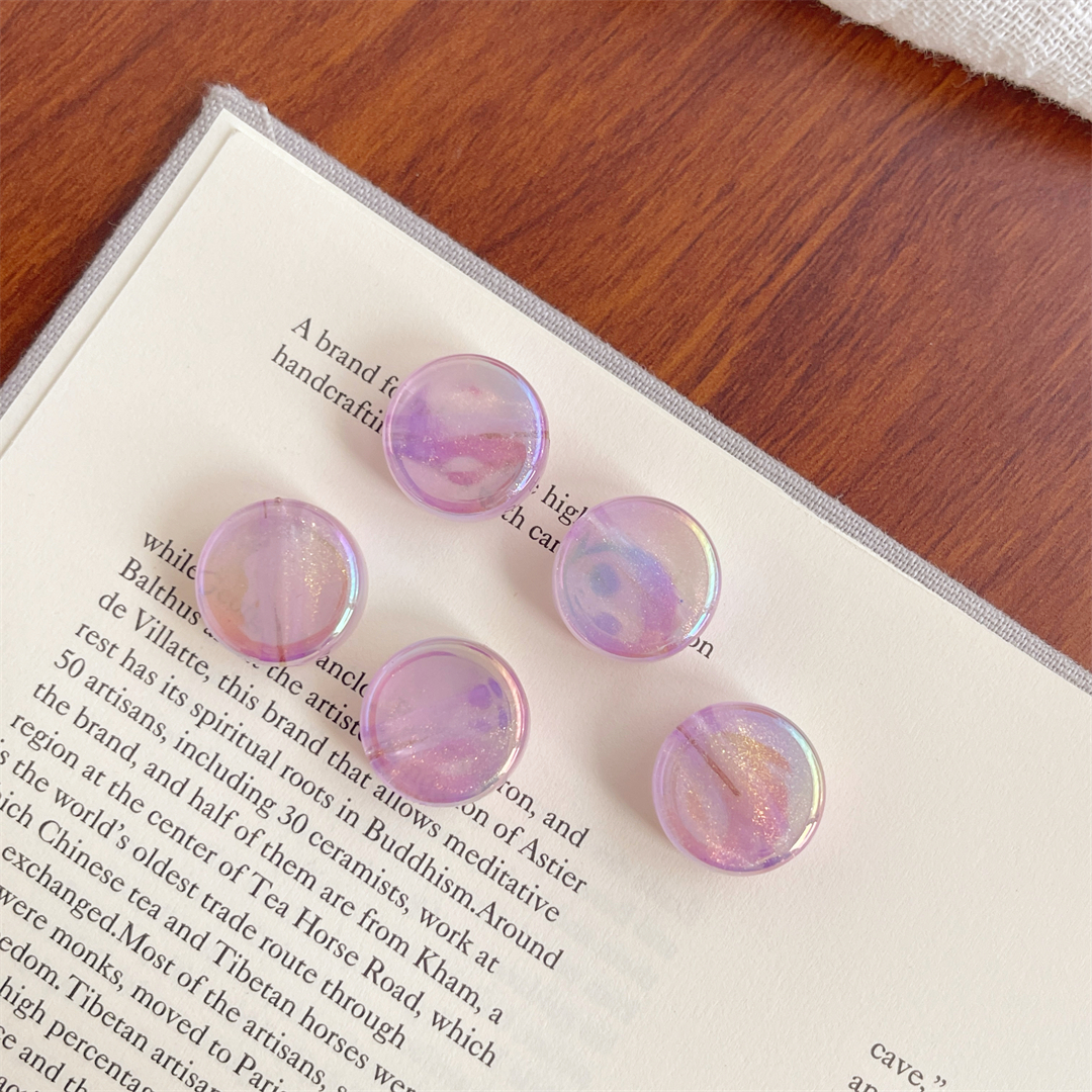 Chen Ming Acrylic Starlight Seven-color 16mm flat round Beads Scattered beads Light Luxury bracelet, necklace, beaded diy jewelry accessories Item Picture