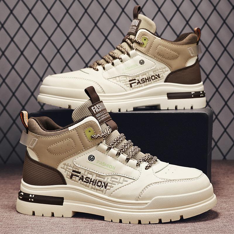 shoes men's summer thick-soled retro high-top american motorcycle outdoor sports and casual all-match work fashion shoes men's
