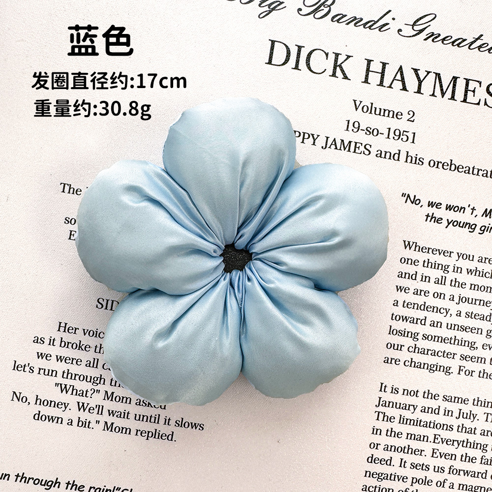 Korean-style sponge flower hair tie, creative large intestine hair tie headwear, female Instagram influencer, high-end bun hair tie Specification image