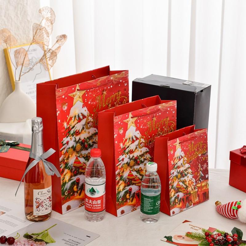 christmas cross-border export gift bag gilding dusting powder craft christmas gift bag no. plus-sized gift bag
