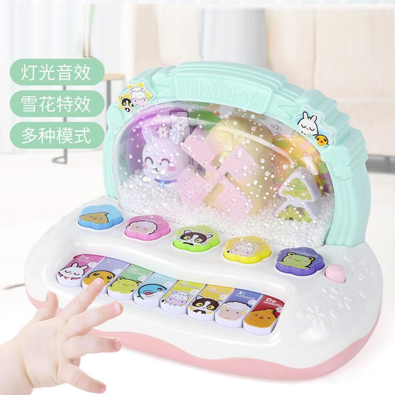 children's music electronic keyboard ice snowflake teaching playing piano musical instrument infant electric little piano pattern educational toys