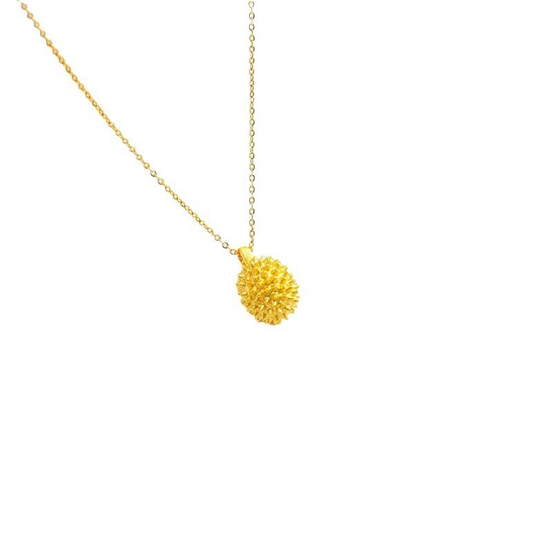 popular safe lock auspicious cloud necklace durian pendant summer light luxury niche design high-grade temperament clavicle chain wholesale Item Picture