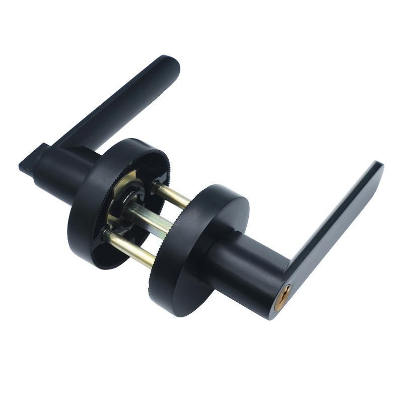 american three-pole lock cross-border foreign trade supply indoor wooden door bathroom lock simple black spherical channel handle lock Application Scenario
