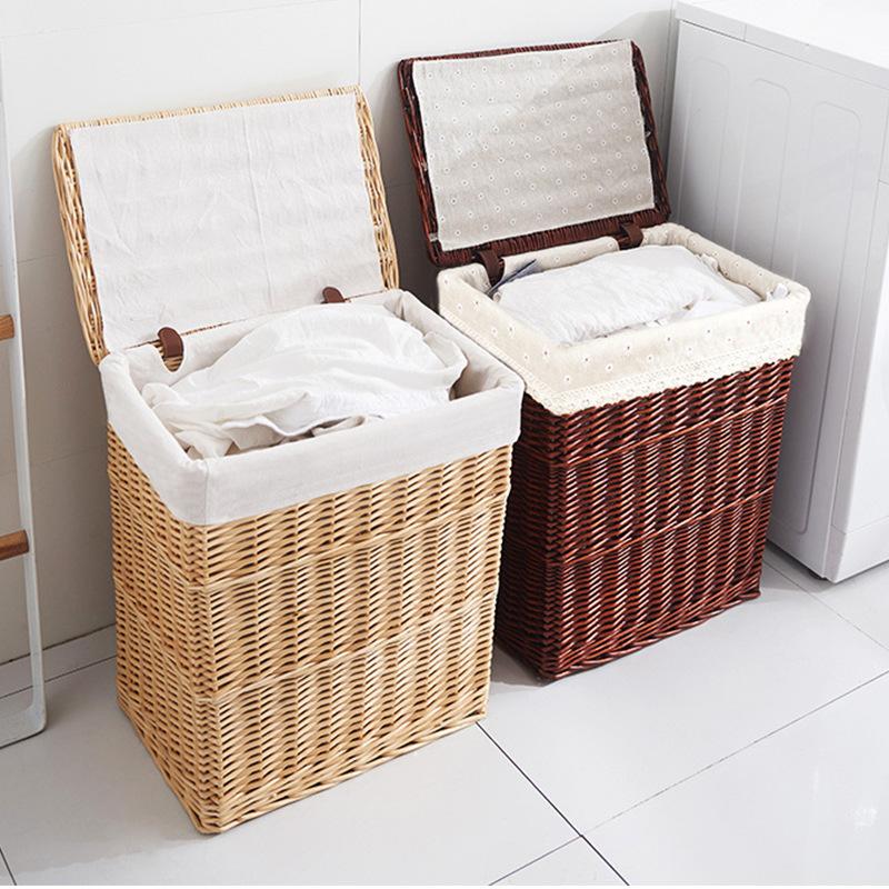 storage basket woven dirty clothes basket large rattan with lid dirty laundry wicker storage basket hot pot restaurant dirty clothes bucket wholesale