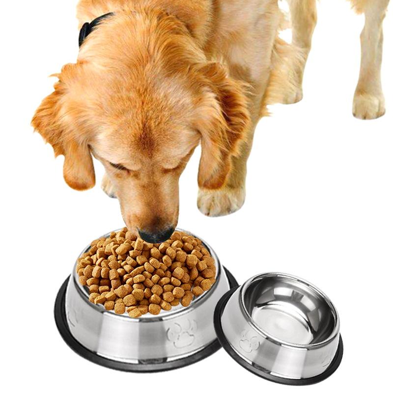 stainless steel dog bowl pet supplies anti-tumble  bowl thickened pet bowl easy to clean non-slip stainless steel pet bowl details Picture