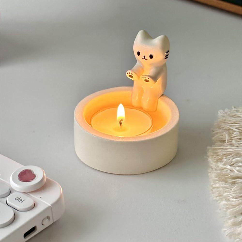 cartoon kitten candle holder cartoon kitten candle holder valentine's day kitten heating decoration