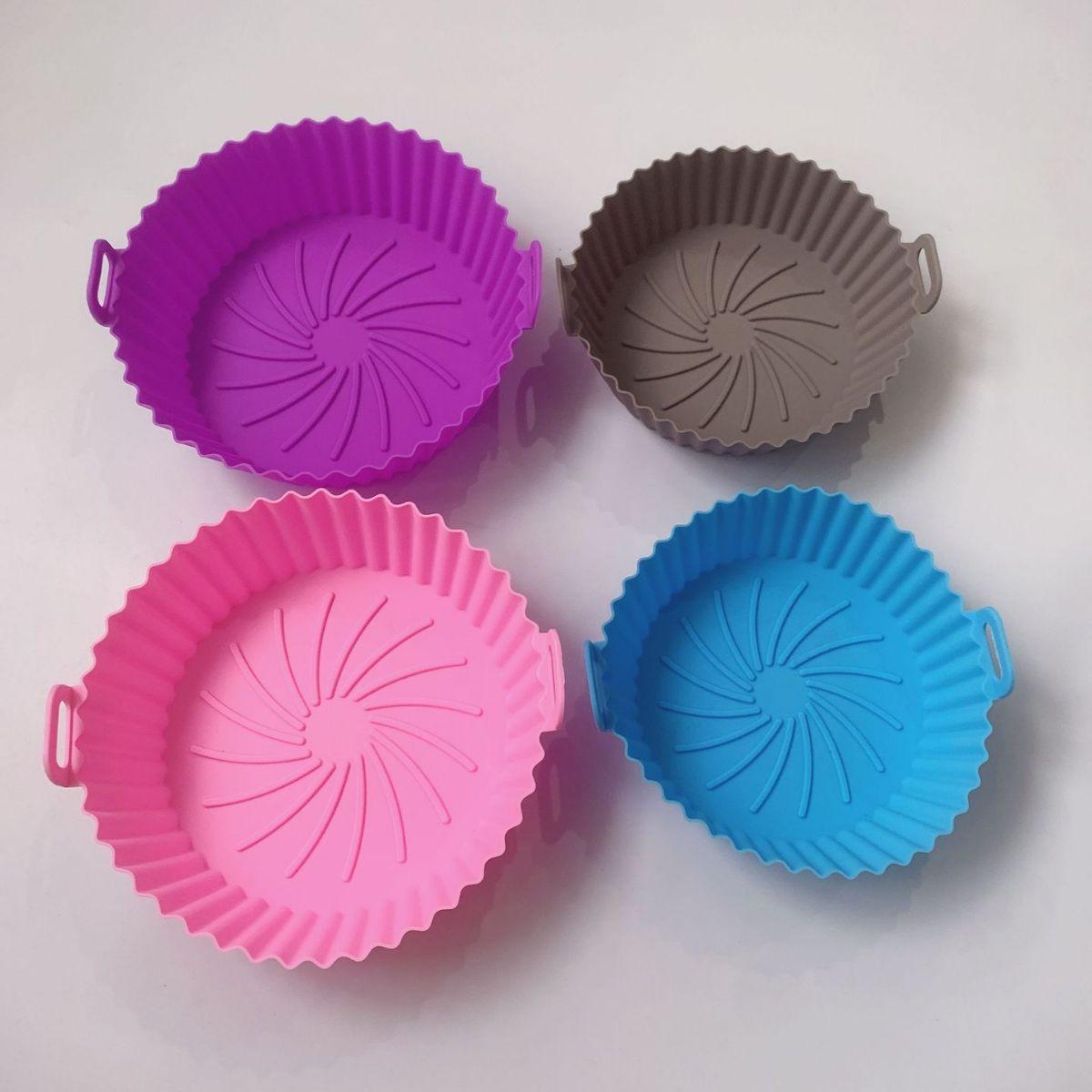 air fryer silicone baking tray oven universal baking tray edible silicon barbecue plate cake mold baking mold details Picture