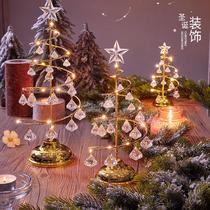 christmas decorations electroplated wrought iron christmas tree luminous crystal night lamp for christmas tree christmas gift decoration