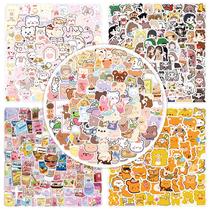 500 cute korean bear girl ins cartoon character journal stickers stationery luggage note stickers
