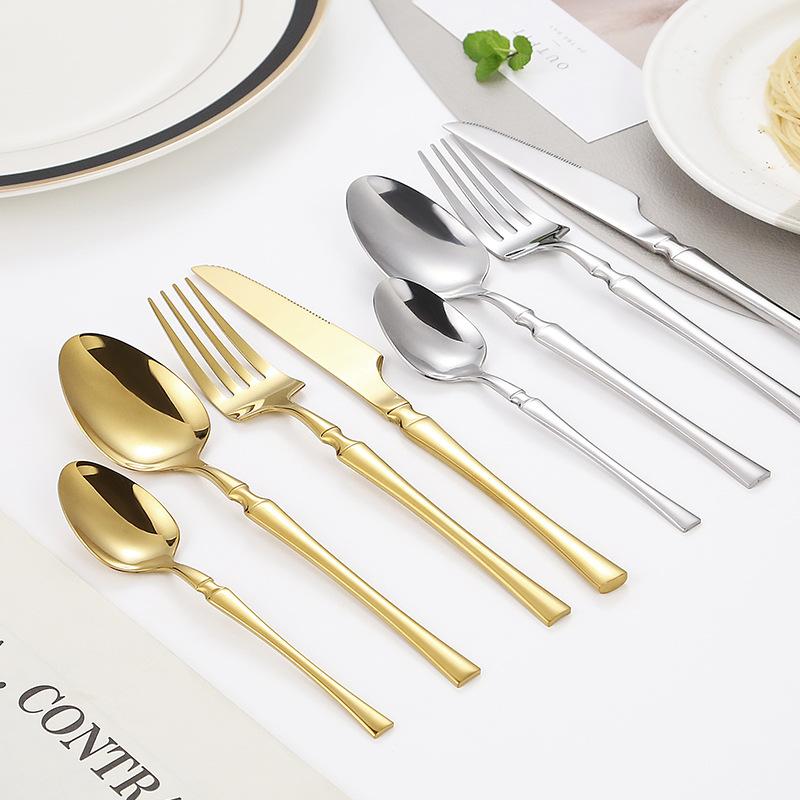 small waist knife, fork and spoon four-piece cross-border steak knife and fork light western dinner set european stainless steel knife, fork and spoon knife, fork and spoon