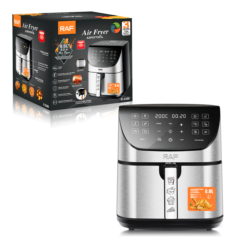 RAF European standard cross-border air fryer, large capacity, multi-functional, smart home visual electric fryer, 8L, no smoke, R.5388 pic 4