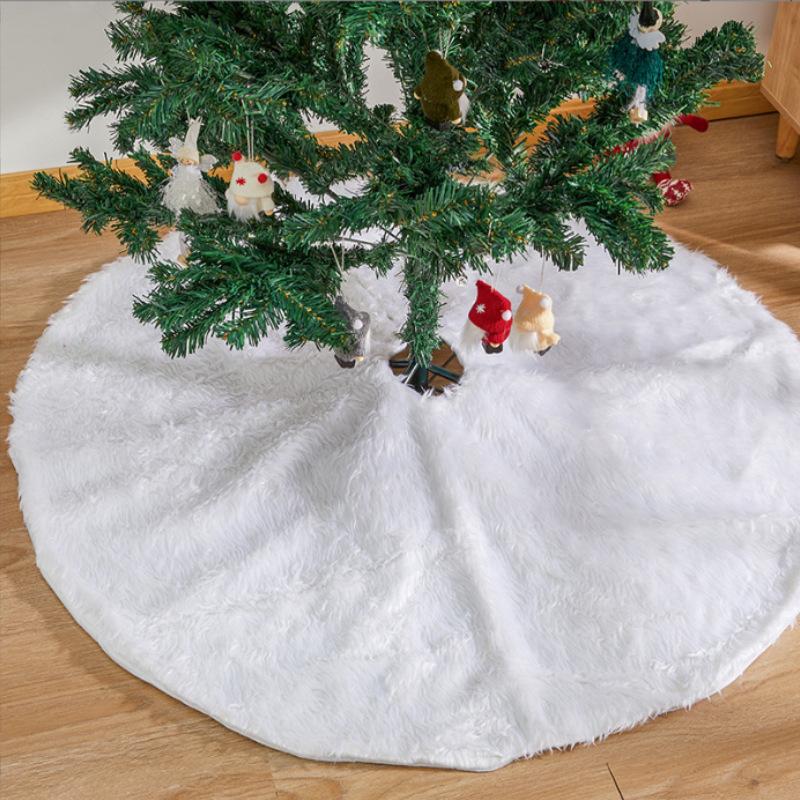 christmas tree skirt christmas decorations holiday supplies hot selling plush tree skirt pure white tree skirt christmas gifts