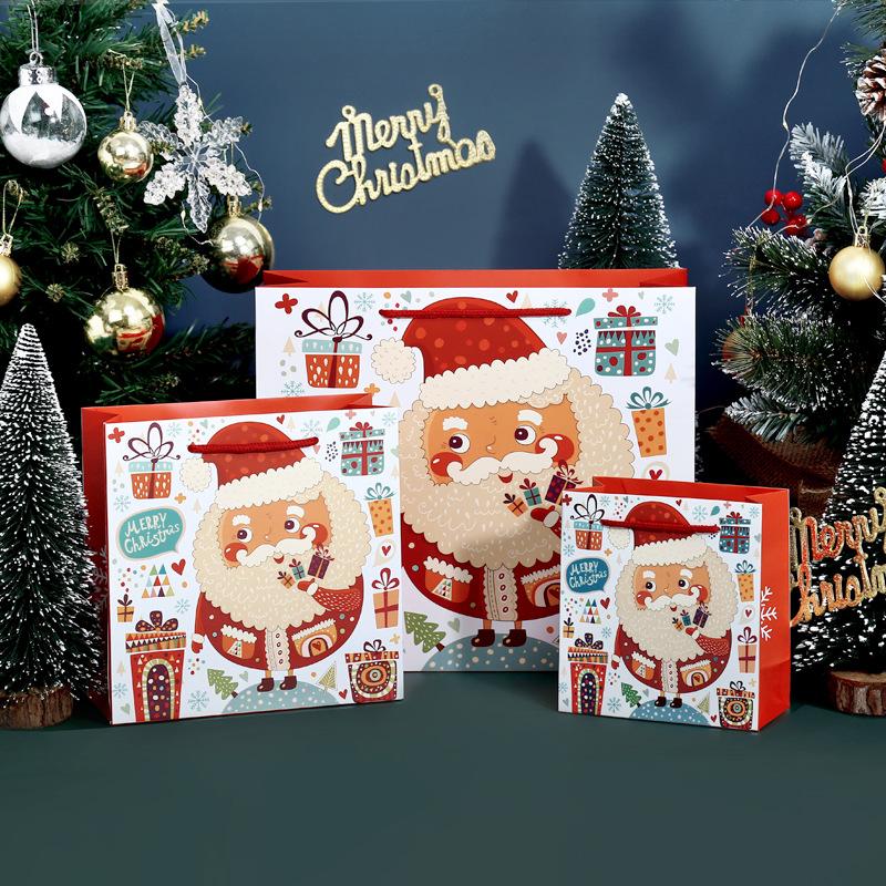 christmas gift bag handbag christmas eve apple packaging bag christmas gift bag red christmas paper bag in stock details Picture