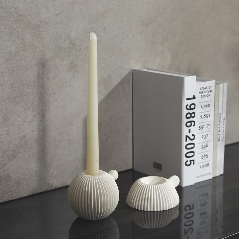 INS Nordic White Ceramic Candle Holder Living Room Crafts Model Room Table Tops Soft Decorative Ornaments