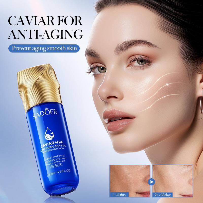 English Toner and Lotion Sadoer Caviar Hyaluronic Acid Anti-Wrinkle Moisturizer Moisturizing
