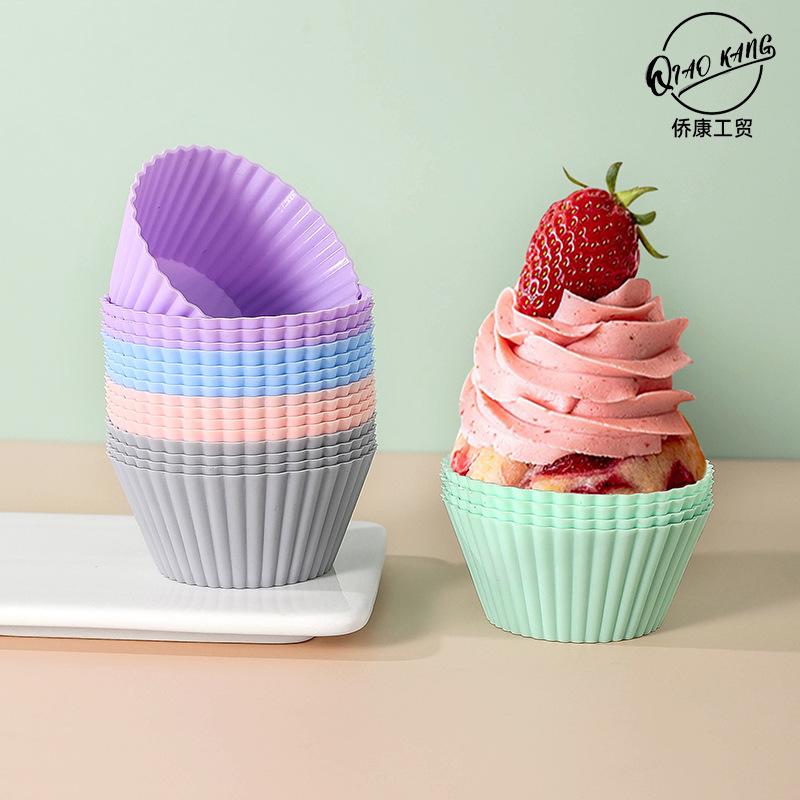 Baking Tool Diy Silicone Muffin Cup Cake Mold Mousse Cake Cup 8.5G Thickened Baking Tray Cup Cup 7cm