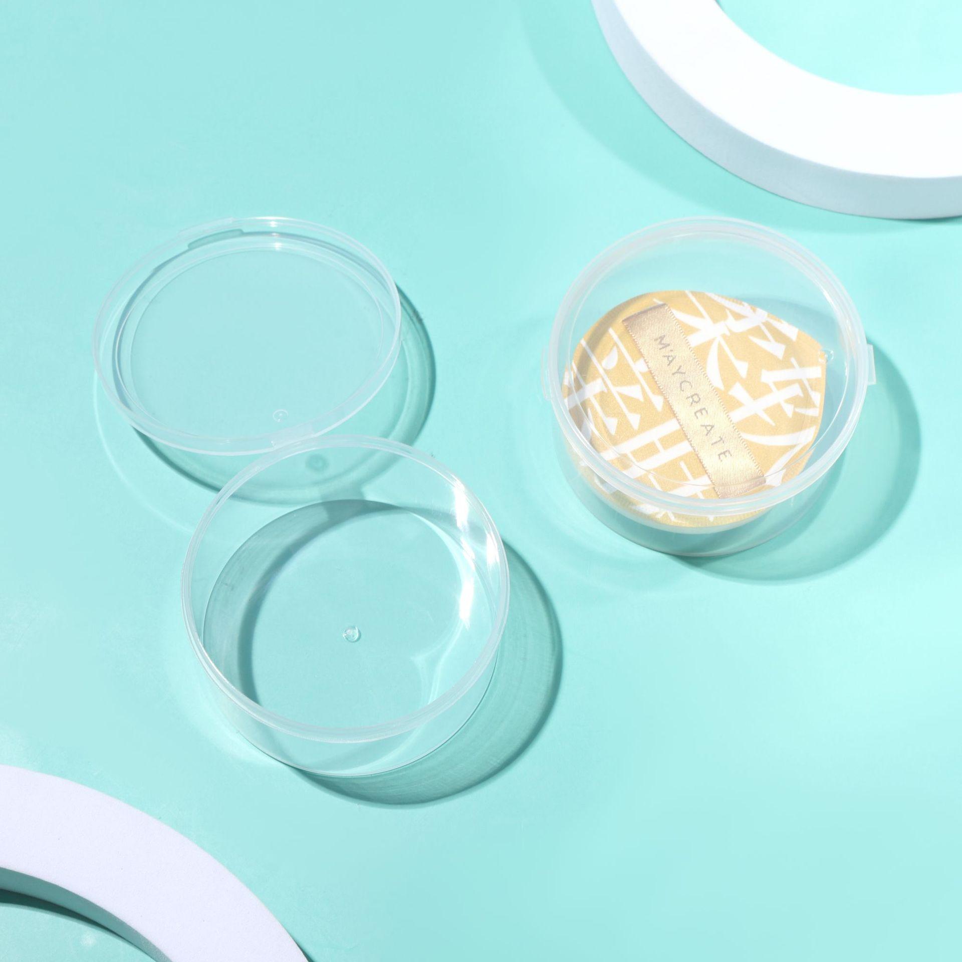 2 pack 100 points xl no. powder puff storage box mud iron plastic box cotton candy air cushion powder puff cpb transparent box