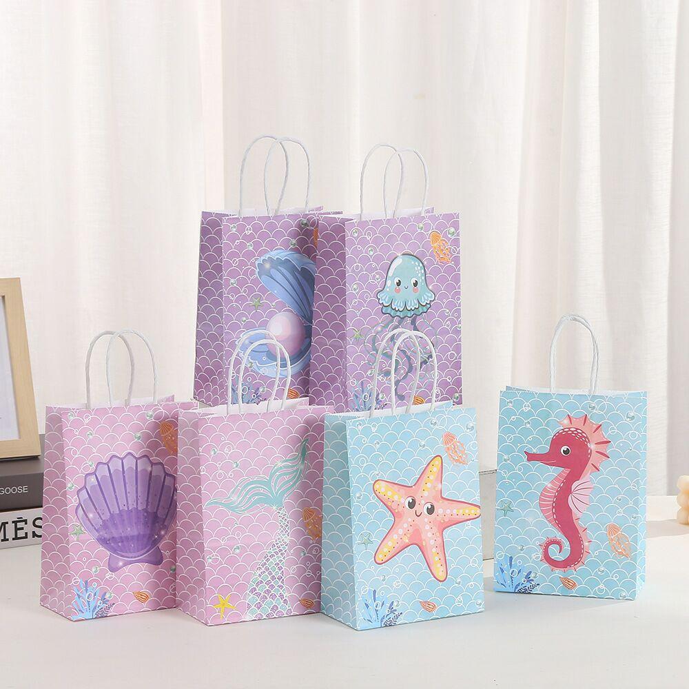 printed birthday gift bag marine printed packaging bag gift bag kraft paper bag shopping party handbag