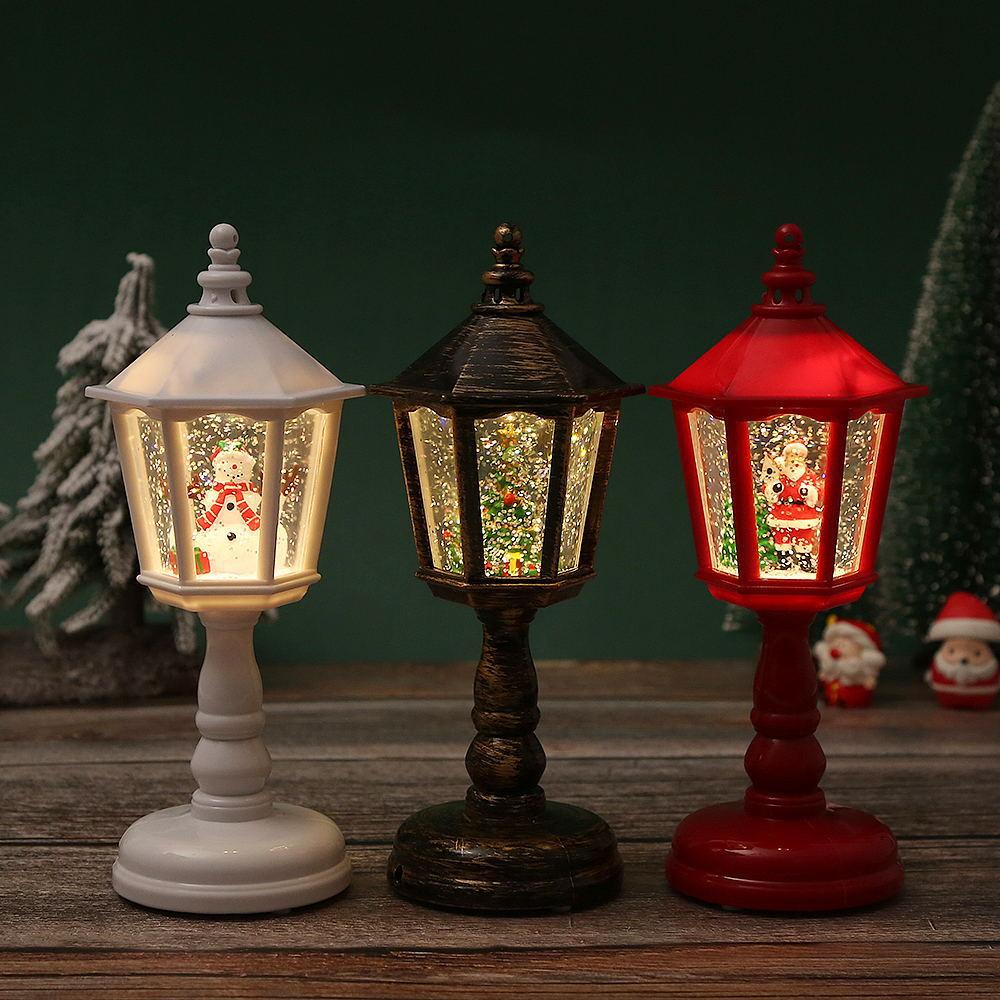 2023 new christmas decorations crystal ball luminous table lamp with music snow lights christmas gift christmas table