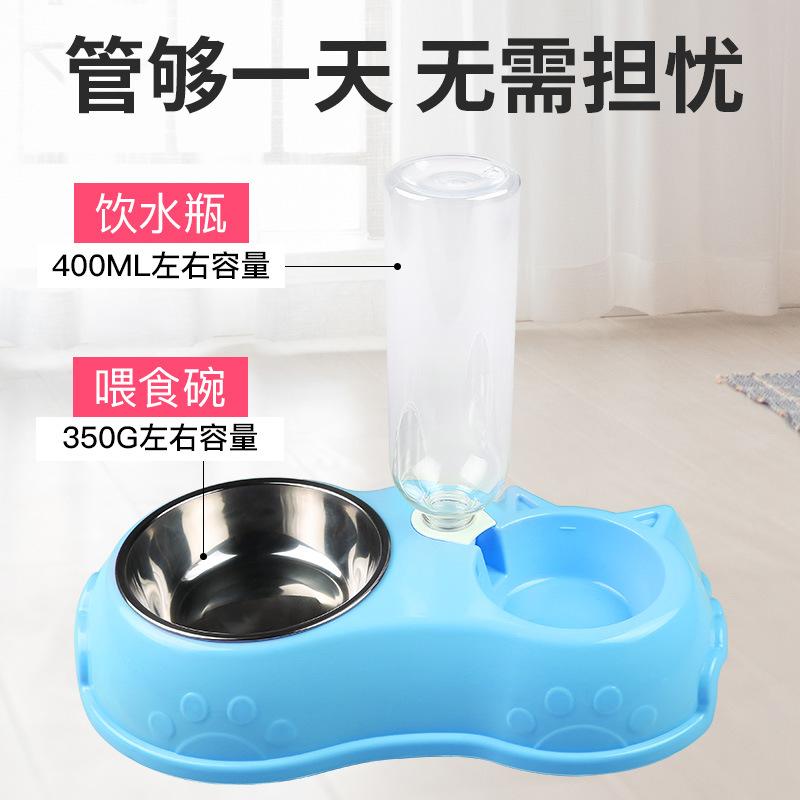 pet bowl wholesale stainless steel cat bowl automatic drinking water dog basin teddy dog bowl cat basin dog food bowl cat double bowl Specification drawing