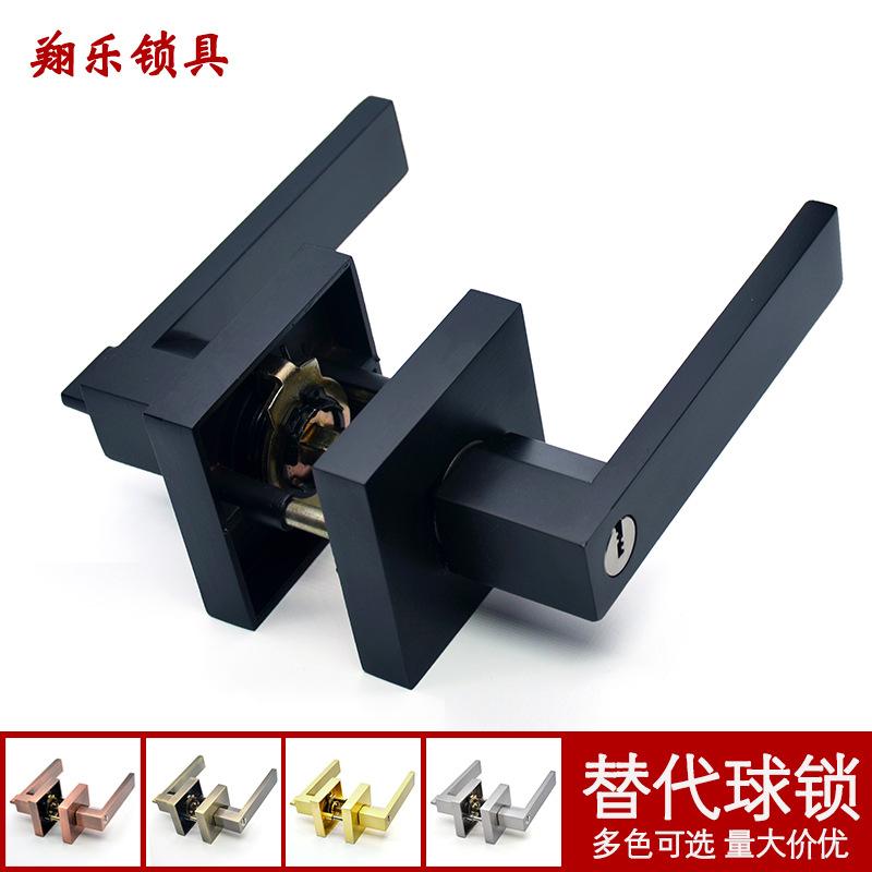 doorknob protector aluminum alloy handle lock square room wooden door handle lock simple heavy american three-pole lock full figure