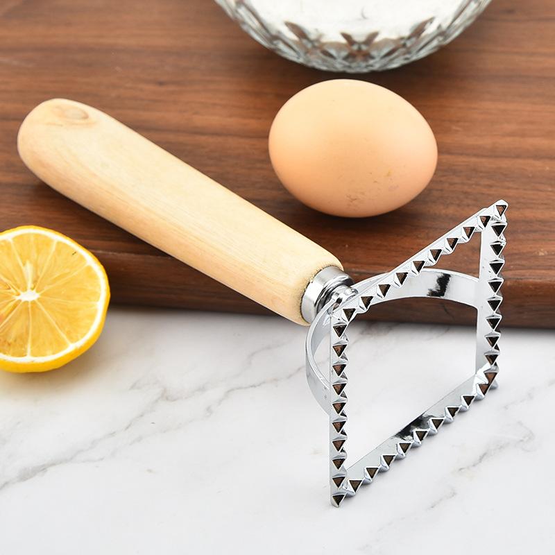 stainless steel wooden handle biscuit mold round dumpling wrapper mold square cake mold kitchen baking tools cross-border wholesale Specification drawing