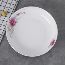 factory ceramic tableware 8-inch round plate dinner plate household jingdezhen ceramic plate gift logo can be set