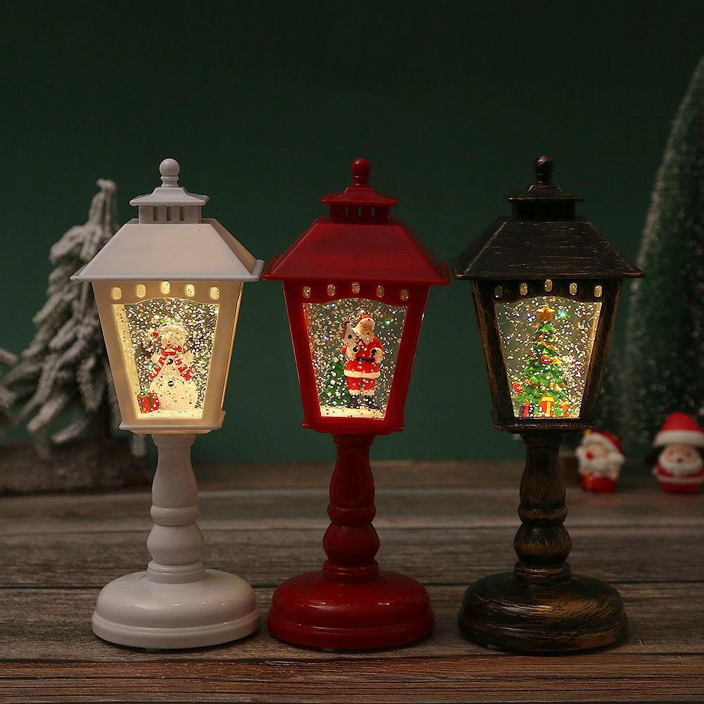 cross-border new christmas decorations crystal lights luminous table lamp with music snow lights christmas gifts christmas pendulum