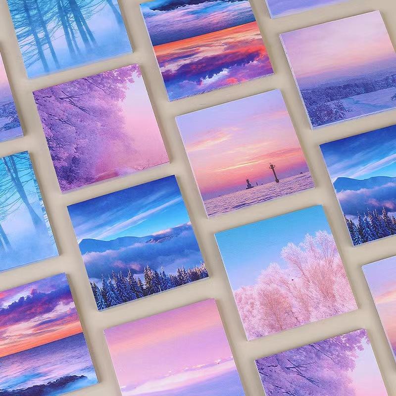 landscape sticky notes ins style series sticky notes girl heart student portable notepad 50 pieces note sticker notes left