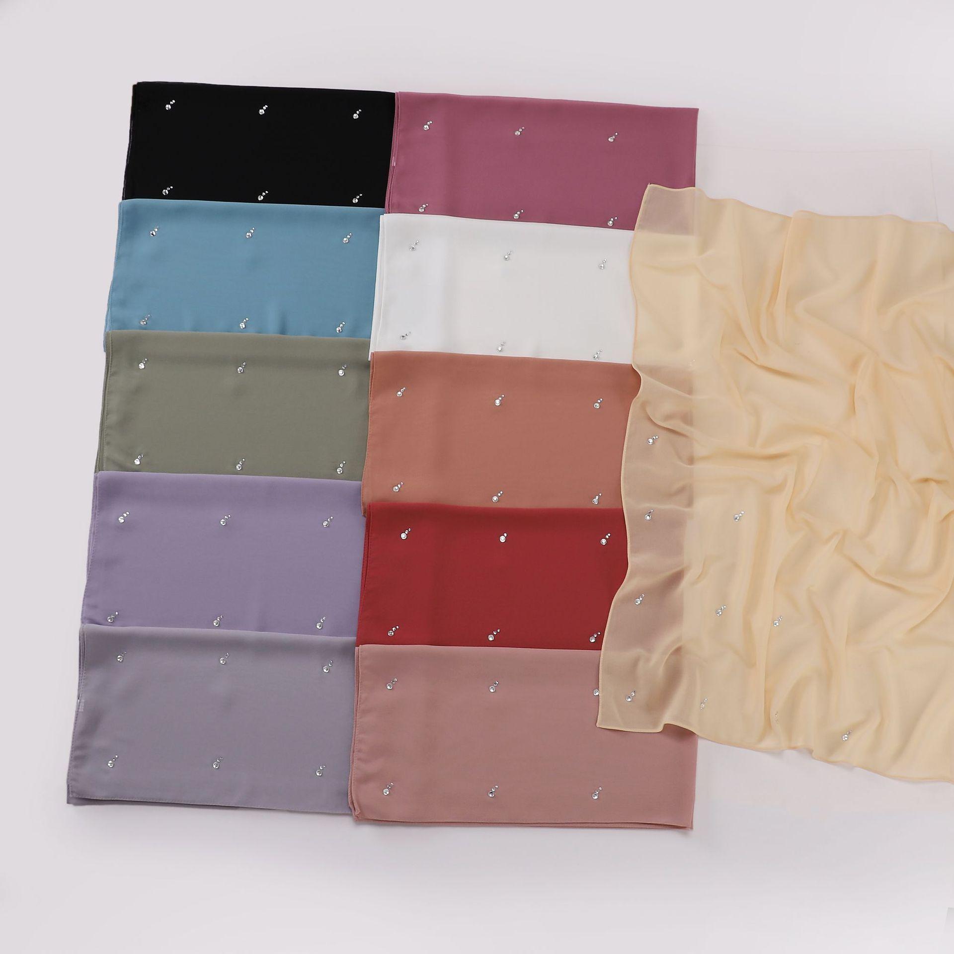 new pearl chiffon water drop rhinestone square scarf hui gauze malaysia high quality rhinestone scarf hijab