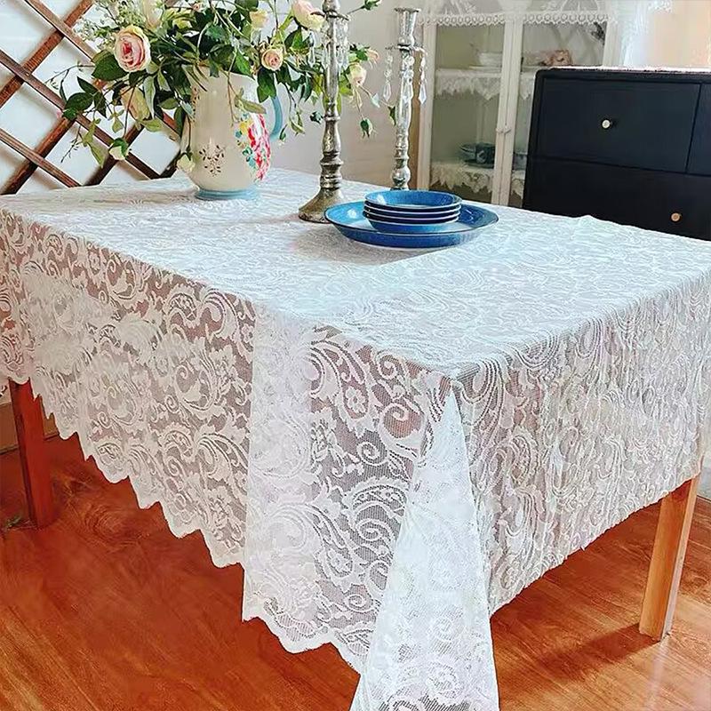 ins style tablecloth high-grade romantic lace fabrics dining table coffee table home decoration tablecloth photo cover cloth non-slip