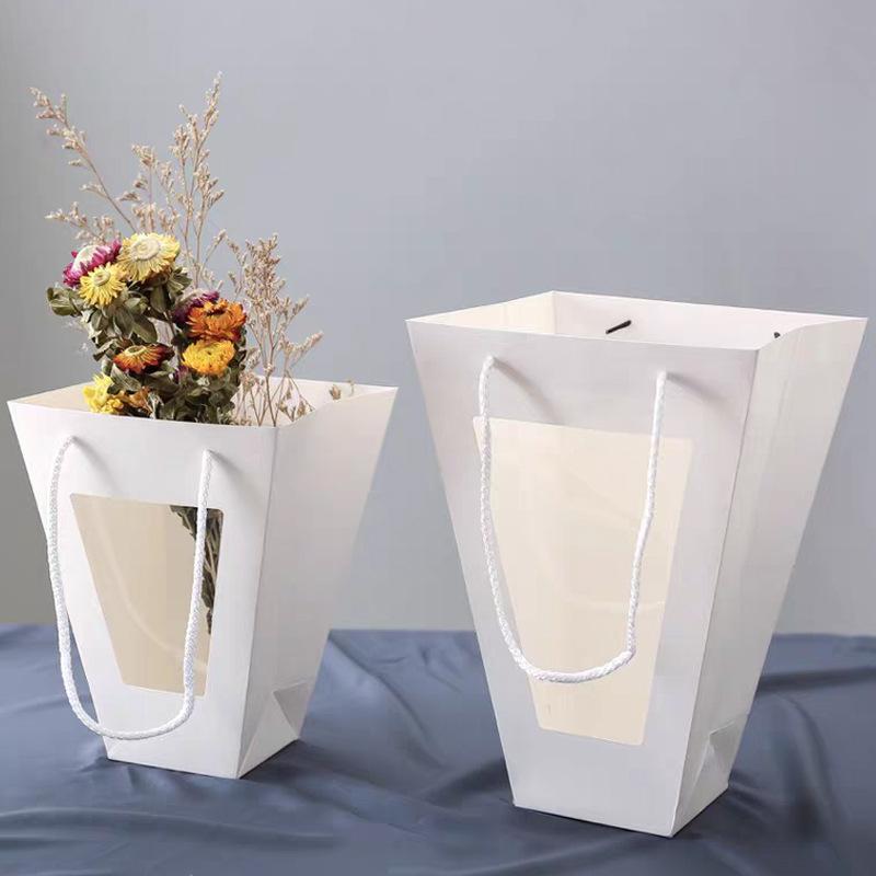 handbag new t-shaped flowers more than window bag bouquet packaging kraft paper bag floral packaging handbag details Picture