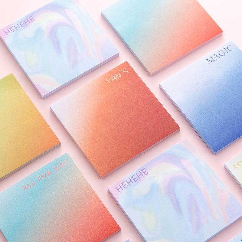 color gradient sticky notes ins creative note pad sticky notes for student office message book note sticker