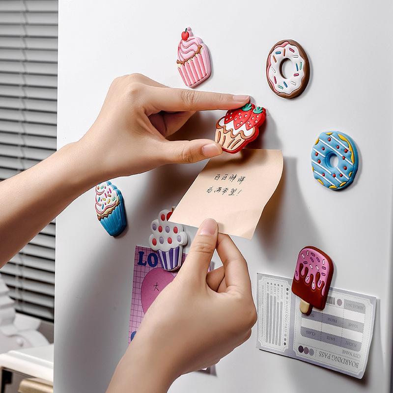 cartoon pvc fridge magnet custom creative epoxy magnetic stickers 3d silicone magnetic sticker pattern logo custom