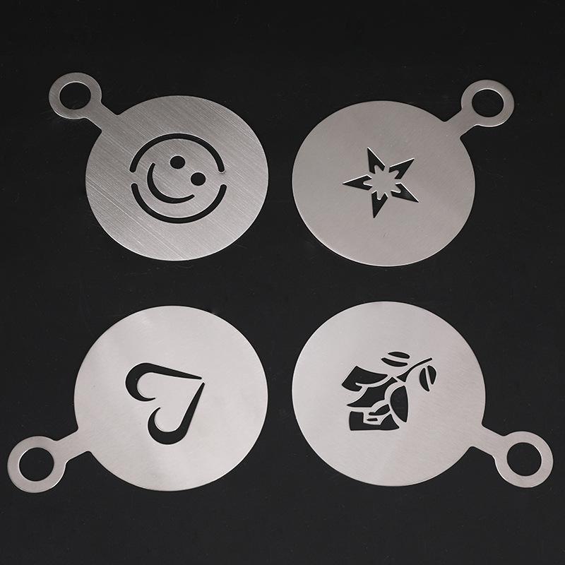 stainless steel coffee art stencil ice filter creative cake mold chocolate garland mold diy coffee garland