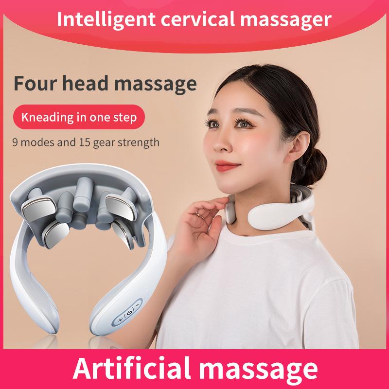 exclusive for cross-border neck massager neck massager neck protection heating meter breathing light vibration hot compress neck massager