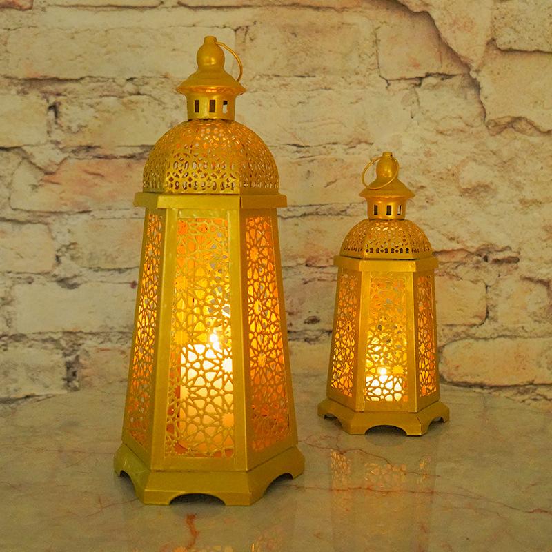 cross-border morocco candle holder retro hollow iron ikea candlestick candle holder home lighthouse ornament decoration