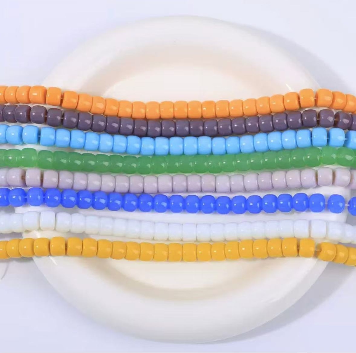 玻璃琉璃6*8本色配件饰品，高品质配件，时尚饰品配件，精致耐用，DIY手工制作饰品配件红茹饰品国潮系列